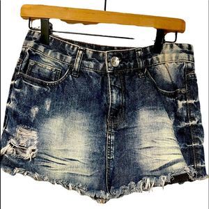 Dardak Distressed Deep Denim Blue Skirt Euro 36